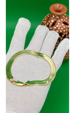 Xuping 14 Ayar İtalyan Yassı Model Bileklik Gold