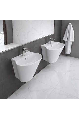 Turavit Minia Monoblok Batarya Delikli Beyaz Lavabo Mn5027