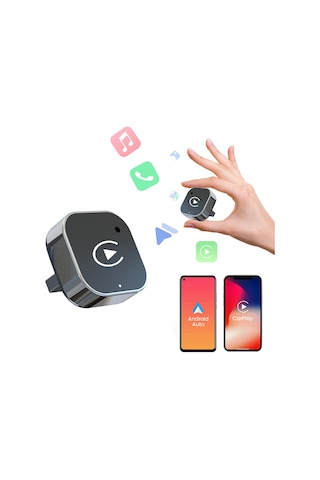 Youtek Kablosuz Carplay Adaptörü, Type-c Dönüştürücü İle, Otomatik Bağlantı, Entegre Navigasyon/müzik/siri/dahili Çağrı Desteği, İos/android Uyumlu