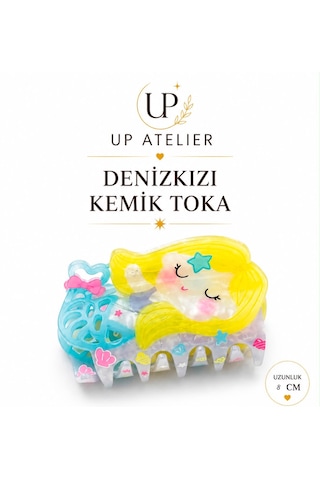 Deniz Kızı Kemik Toka 8cm Mavi - Sarı Deniz Kızı Kemik Toka 8cm Mavi - Sarı