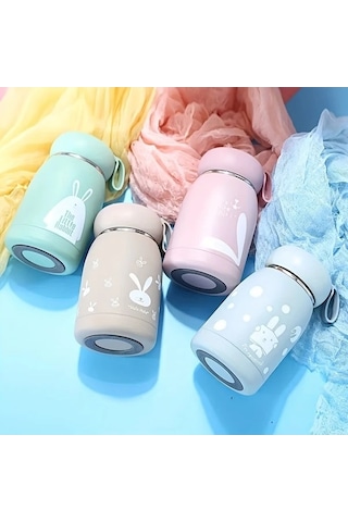 Trendooze Sunshine022 Tavşanlı 11oz Pembe Termos, Hediye Seçimi Pembe