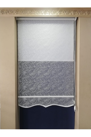 Brillant Çalı Desen Tül Stor Çift Mekanizmalı Perde