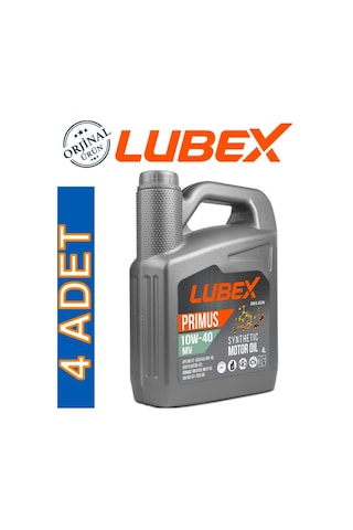 Lubex Primus Mv 10W-40 Sentetik Motor Yağı 4 x 4 L