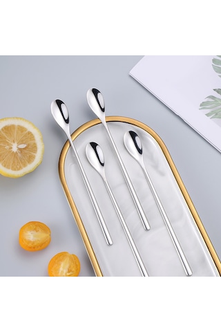 Shineyee 304 Paslanmaz Çelik Uzun Saplı Karıştırıcı Kaşık - Bar, Kahve Ve Dondurma İçin Uygun, Rust Resistant, Kolay Temizlenir Diğer