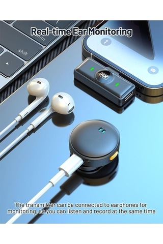 Didadodo Bosphorusboutique Yaka Yaka Mini Mikrofonu, Kablosuz Mikrofon, Profesyonel Ses Ekipmanı Tm, Manyetik Led Ekranlı