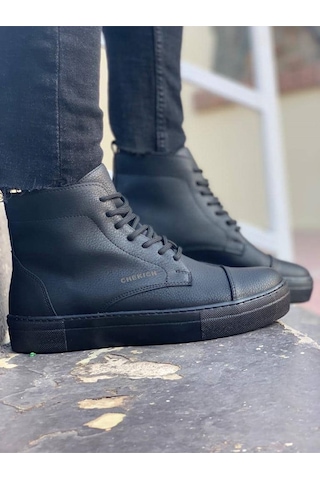 Chekich Ch029 Cst Vulcanized Lace Up Erkek Bot Sıyah Siyah