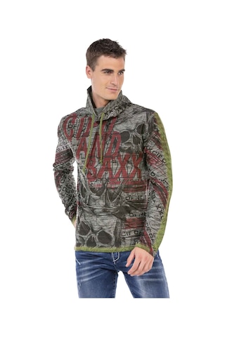 Cipo & Baxx CL468 Şal Yaka Desenli Sweatshirt Antrasit