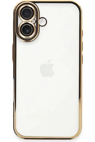 Newface Apple, Uyumlu iPhone 16 Plus Kılıf Razer Lensli Silikon Semeglbl - 5 - Gold