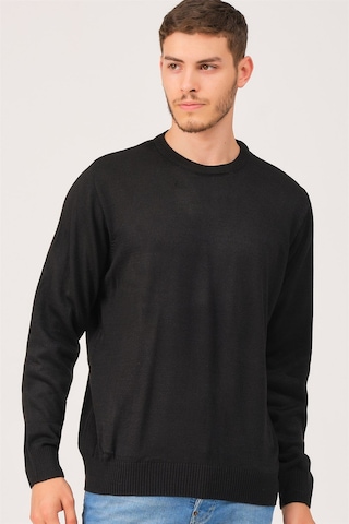 V0091 Dewberry Erkek Battal Oversıze Kazak-siyah Siyah