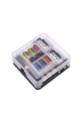 Novahub Siyah 1 Giriş 6 Çıkışlı Sigorta Kutusu - 32v Dc, 30a, Led Gösterge, Kablo Uygun 30