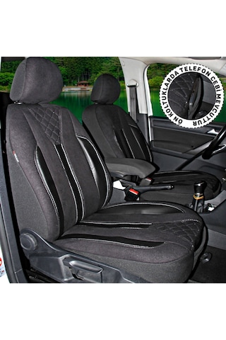T1 Serisi Ford Tourneo Courier 2014+ Uyumlu Siyah Ticari Tay Tüyü Koltuk Kılıfı