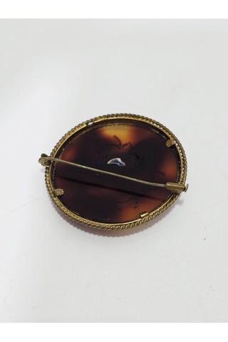 Cameo Broş Yaka İğnesi 017 Kahverengi