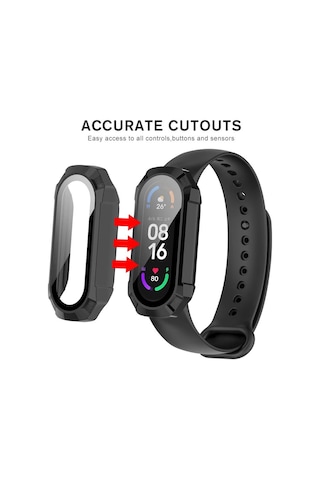 Smcase Xiaomi Mi Band 7 Tam Kapatan Darbe Korumalı Gard Ekran Koruyucu