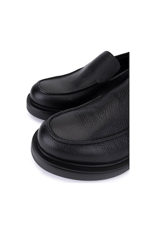 Tamer Tanca Erkek Hakiki Deri Siyah Floter Loafer Ayakkabı 1100 1914-eu Erk Ayk Sk25-26 Sıyah Fltr Siyah