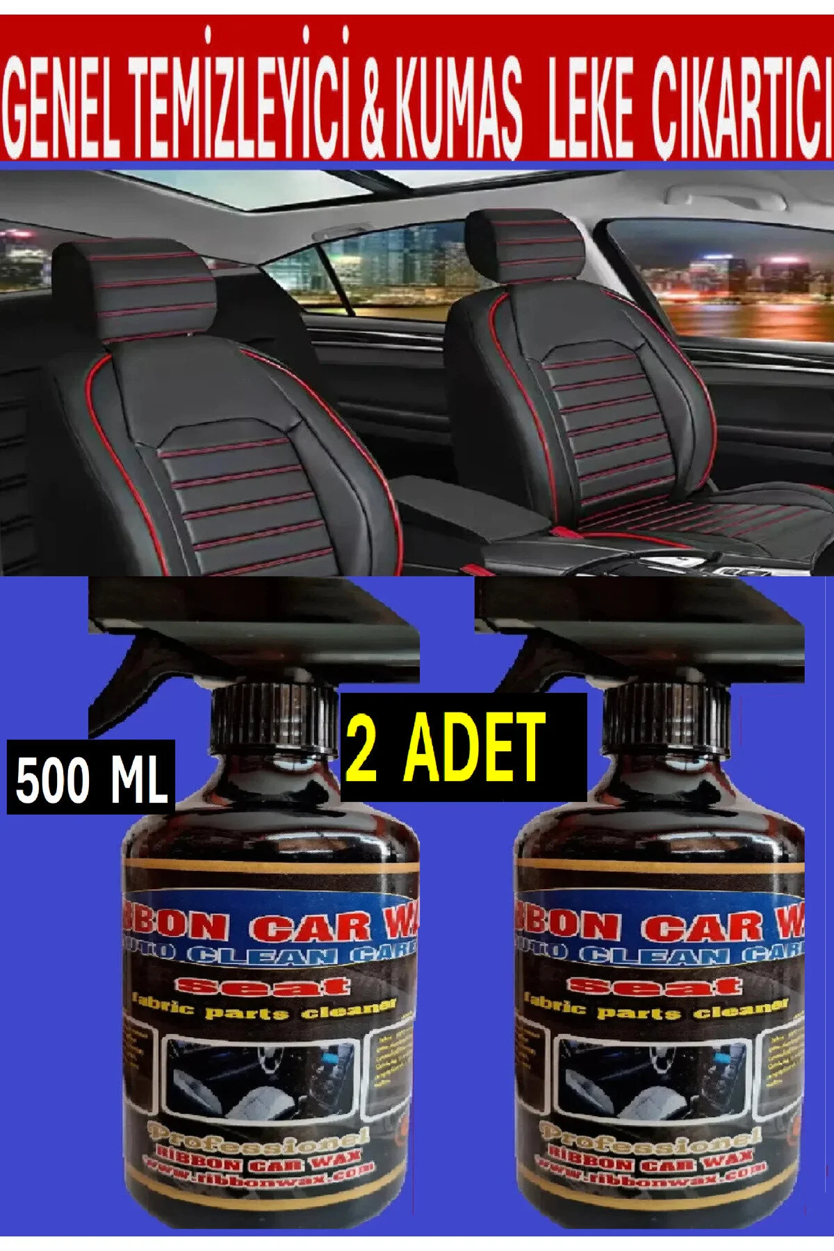 2 Adet Rb Seat Koltuk-döşeme Kumaş Genel Temizleyici ,- Etkin Leke Çıkartıcı 500 Ml