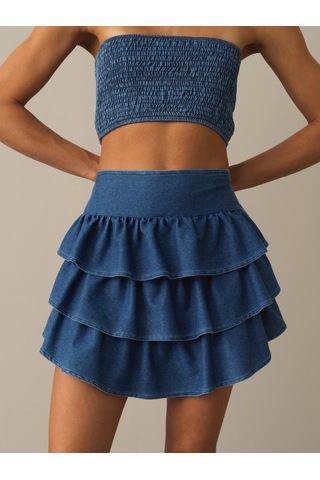 Mavi Regular Fit Şortlu Etek 270366 Mavi