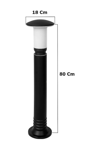 MANTAR 80 CM BAHÇE YOL AYDINLATMASI ZİTA SET ÜSTÜ BAHÇE DİREKLERİ Siyah