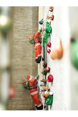 İpe Tırmanan Noel Baba Dekoratif Obje