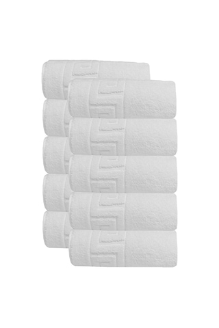 10 Lu Otel Ayak Havlusu Bukle Ayak İzli 50x70 Cm Beyaz 20/2 Ring 250 Gr Beyaz
