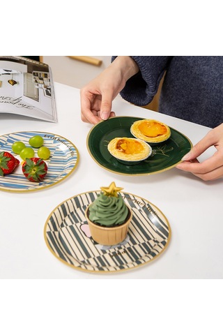 Qingmipy 18cm Gıda Kalitesi Atkı Kağıt Tabak Seti 10 Adet - Biyobozunur, Su Ve Yağa Dayanıklı, Parti & Piknik İçin