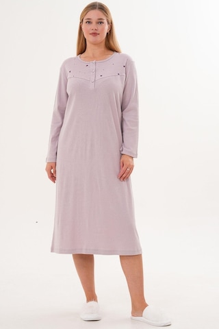 Mecit Pijama Mecit 6310 Lila %100 Pamuk Büyük Beden Kadın Gecelik Lila