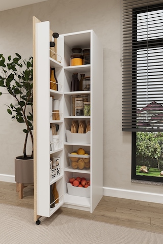 Asra Trend Çok Amaçlı Kiler Dolabı MK-19 %100 MDF Erzak Organizer Dolabı Sonoma