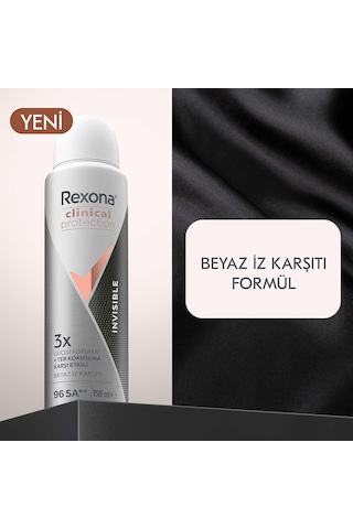 Rexona Kadın Clinical Protection Spray Deodorant Invisible 150 Ml X2