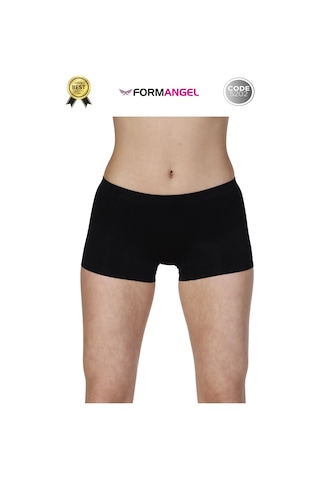 Kadınboxer Toparlayıcı Şekillendirici Seamless Kaymaz Kadın Dikişsiz Boxer İç Çamaşırı - 5 Adet Siyah