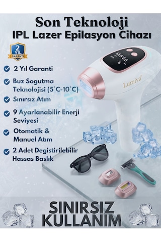 Lmv1020 Ipl Buz Lazer Epilasyon Cihazı 999.999 Atım - Ice Soğutmalı Dokunmatik Ekran Safir Başlık