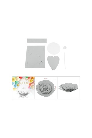 Konesam Ev, Düğün Ve Parti Dekorasyonu İçin El Yapımı 30 Cm Gri Kağıt Çiçeği - Romantik Vuruş Yaratıcı 1 Adet