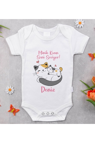 Bitmeyenkartus Bk Kids Isimli Minik Kızın Seni Seviyor Tasarımlı Bebek Body Zıbı Çok Renkli