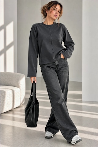 Bb Butik Basic Ön Dikiş Detaylı Basic Sweatshirt Günlük Rahat Kesim My3535 Antrasit