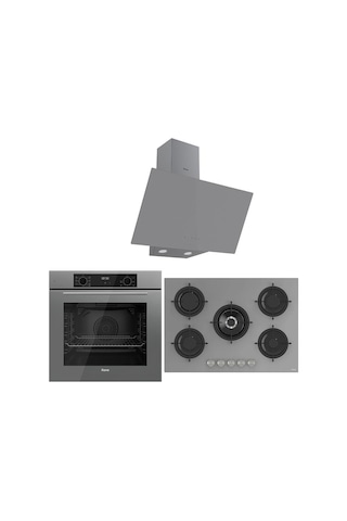 Ferre Icon Plus 75 Serisi QBL63CPR-RS038-D079 3lü Cam Ankastre Set
