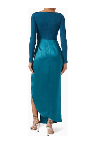 Eegen Studio Drape Maxi Elbise - Dikkat Çekici Doku, Yüksek Yırtmaç & V - Yırtmaçlı Bel Yeşil