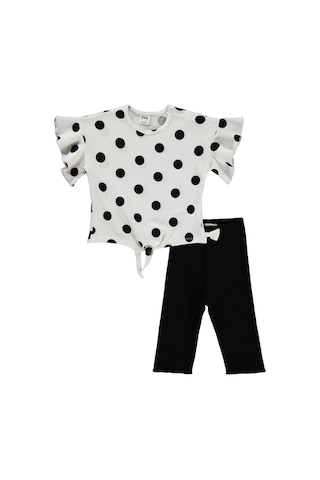 Civil Baby Puantiye Empirme Reçmeli 6-18 Ay Takım - Ekru
