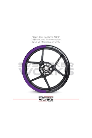 Motosiklet Jant Şeridi Jant Sticker Yarım Kaplama Daire 17-18 İnch Jant Motor Uyumlu Mor