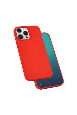 Apple Uyumlu iPhone 13 Pro Uyumlu Zore Silk Silikon-kırmızı Kirmizi -