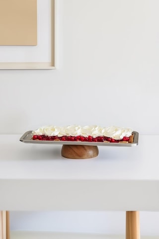 Çelik Ahşap Ayaklı 33 Cm Servis/sunum Tepsisi 15cm