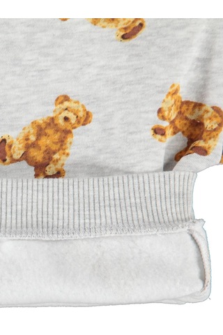 Civil Baby Ayıcık Baskılı 6-18 Ay Sweatshirt - Gri Karmelanj