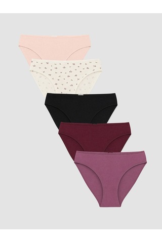 Lcw Dream Ekru Çiçekli Bikini Külot 5'li