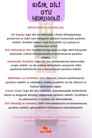 Sığır Dili Otu Hodan Otu Hidrosolü 250 Ml Anchusa Azurea Mill