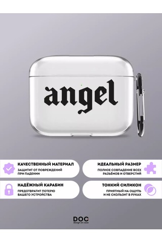 Designoncase Aipods Uyumlu Pro/Aipods Uyumlu Pro 2 İçin Angel Baskılı Kılıf 216469697 Beyaz