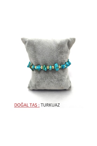 Kırık Doğal Taş Ayarlanbilir Bileklik Turkuaz