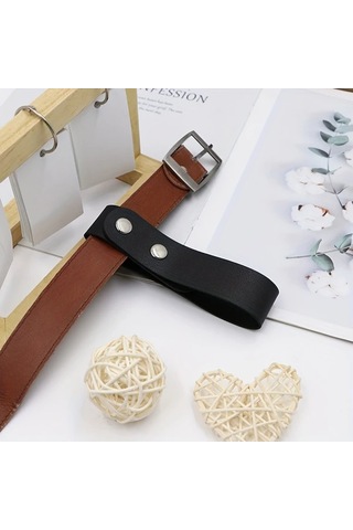 Willowhaven Siyah 1 Adet Yüksek Kaliteli Pu Yapay Deri Kamçı Karabina - Kemere Asmak İçin Siyah - 1 Adet