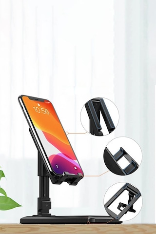 Thentech Katlanabilir Telefon Tablet Tutucu Masaüstü Seyahat Kullanımına Uygun Stand
