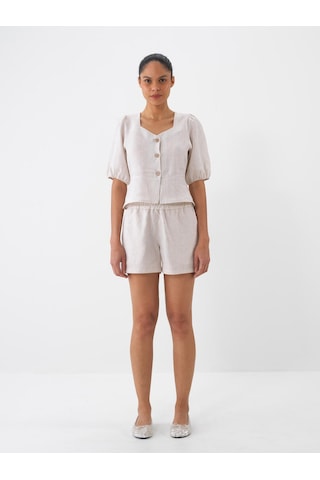 Xint Naturel %100 Keten Regular Fit Bluz 751075