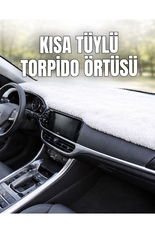 Kısa Tüylü Torpido Koruma Örtüsü, Güneşten Korur, Çatlak Önleyici Örtü Beyaz