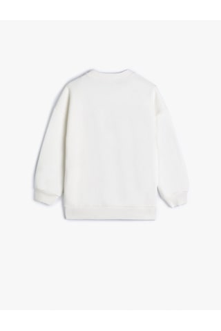 Koton Snoopy Sweatshirt Lisanslı Uzun Kollu Bisiklet Yaka Şardonlu Beyaz 4wkg10749ak 4WKG10749AK000 Beyaz