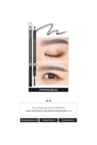 Missha Smudge Proof Wood Brow Bulaşmayan Kalıcı Doğal Kaş Kalemi Black