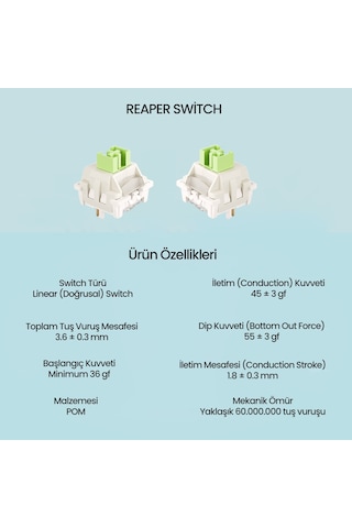 Aula Leobog Reaper Lineer Mekanik Switch 100 Adet